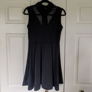 Modcloth A-line black zip up dress, small